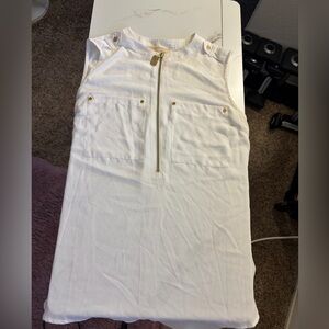 Michael Kors Cream Top with Gold Accents